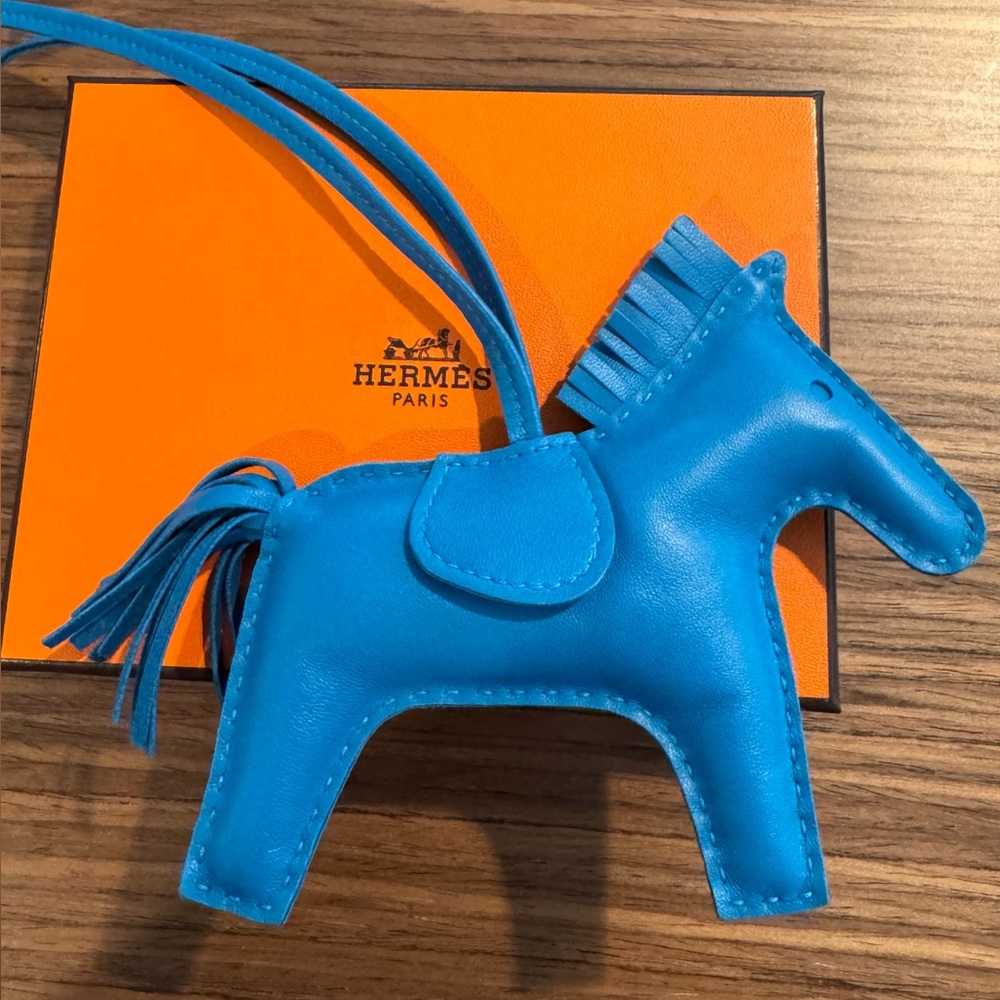 Hermes Rodeo Bag Charm Blue AM